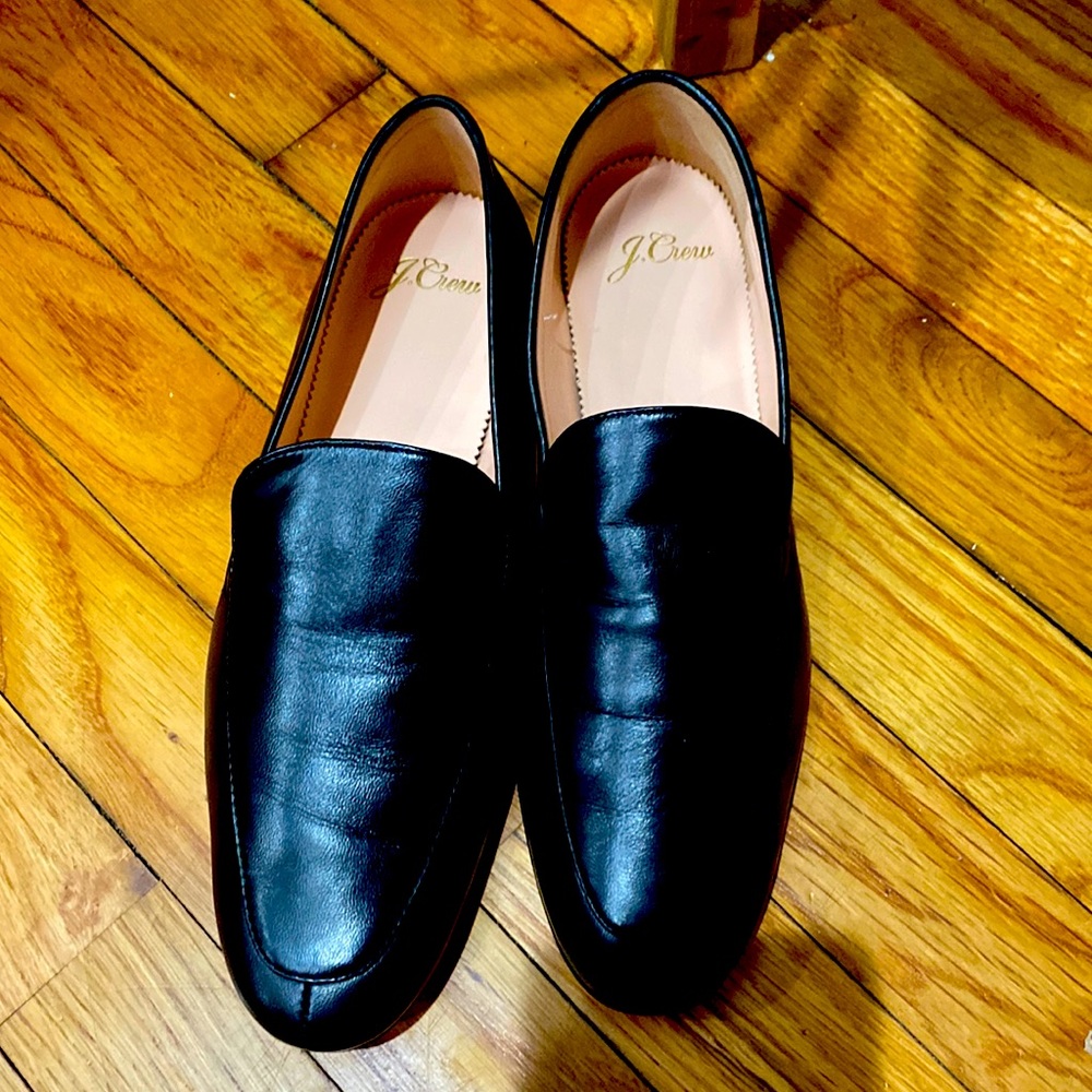 J. Crew black leather loafers